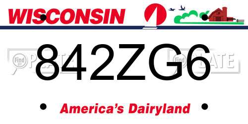 842ZG6 Wisconsin License Plate