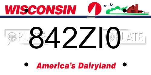 842ZI0 Wisconsin License Plate