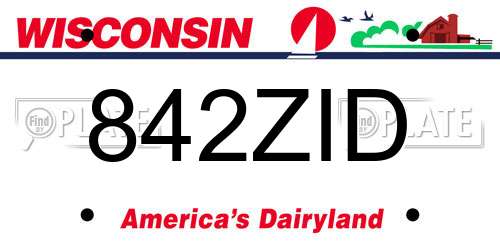 842ZID Wisconsin License Plate