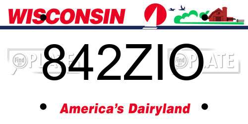 842ZIO Wisconsin License Plate