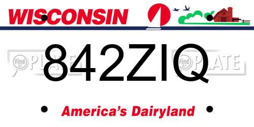 842ZIQ Wisconsin License Plate