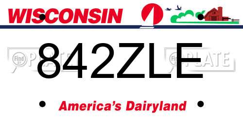 842ZLE Wisconsin License Plate