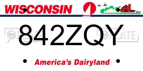 842ZQY Wisconsin License Plate