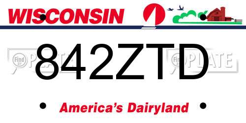 842ZTD Wisconsin License Plate