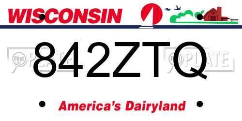 842ZTQ Wisconsin License Plate