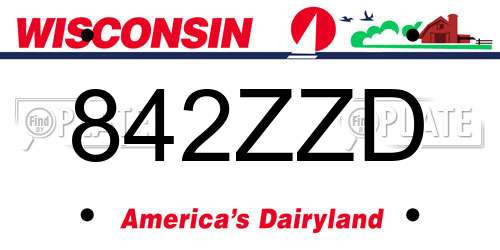 842ZZD Wisconsin License Plate