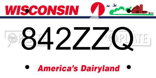 842ZZQ Wisconsin License Plate