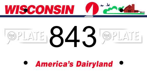 843 Wisconsin License Plate