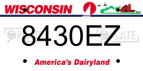 8430EZ Wisconsin License Plate