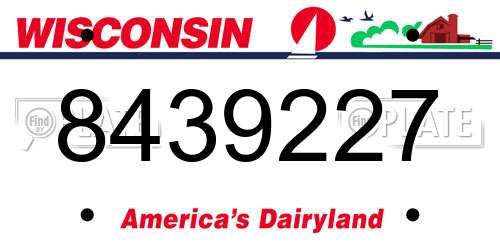 8439227 Wisconsin License Plate