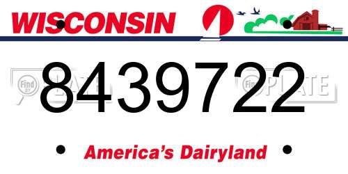 8439722 Wisconsin License Plate