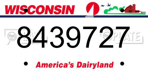 8439727 Wisconsin License Plate