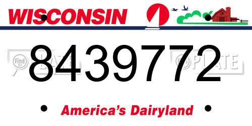 8439772 Wisconsin License Plate