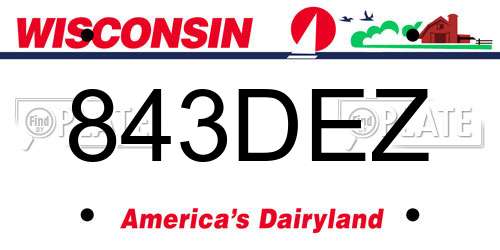 843DEZ Wisconsin License Plate
