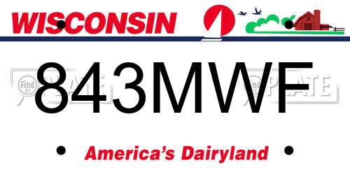 843MWF Wisconsin License Plate