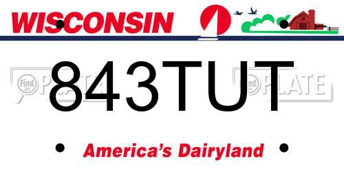 843TUT Wisconsin License Plate