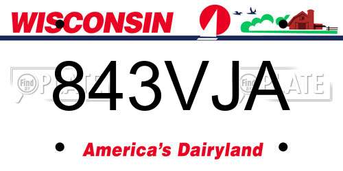 843VJA Wisconsin License Plate