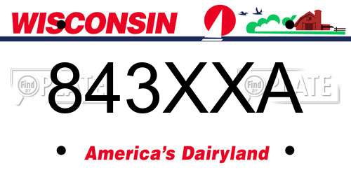 843XXA Wisconsin License Plate