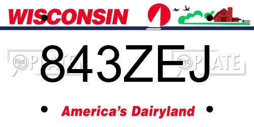 843ZEJ Wisconsin License Plate