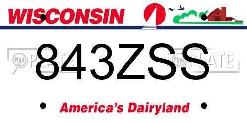 843ZSS Wisconsin License Plate