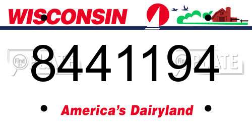 8441194 Wisconsin License Plate