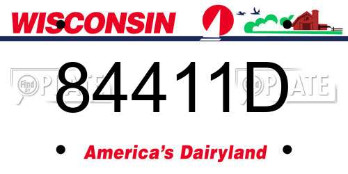 84411D Wisconsin License Plate