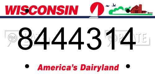 8444314 Wisconsin License Plate