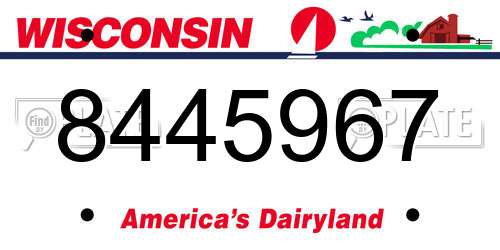 8445967 Wisconsin License Plate