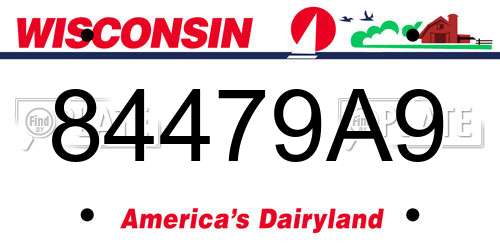 84479A9 Wisconsin License Plate