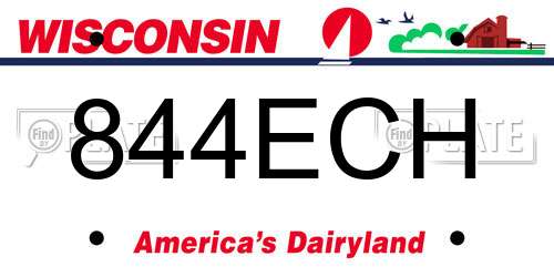 844ECH Wisconsin License Plate