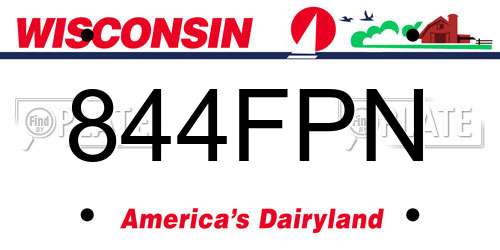 844FPN Wisconsin License Plate