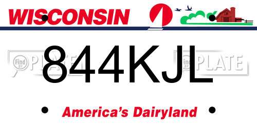 844KJL Wisconsin License Plate