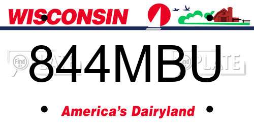 844MBU Wisconsin License Plate