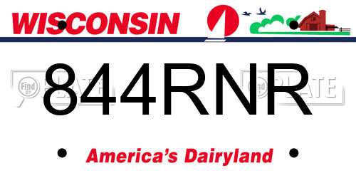 844RNR Wisconsin License Plate