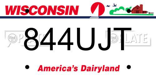 844UJT Wisconsin License Plate