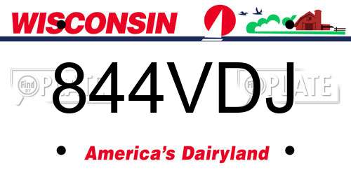 844VDJ Wisconsin License Plate