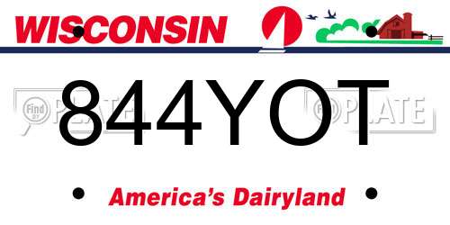 844YOT Wisconsin License Plate