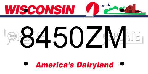 8450ZM Wisconsin License Plate
