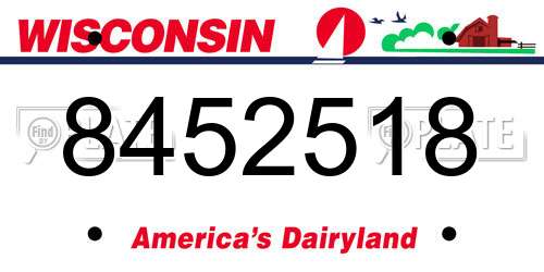 8452518 Wisconsin License Plate