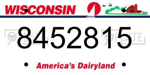 8452815 Wisconsin License Plate