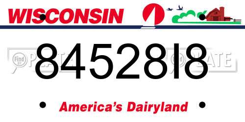 84528I8 Wisconsin License Plate