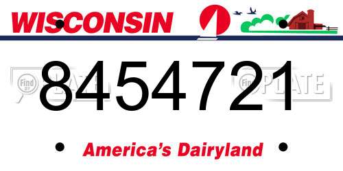 8454721 Wisconsin License Plate