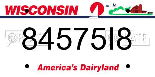 84575I8 Wisconsin License Plate
