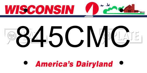 845CMC Wisconsin License Plate