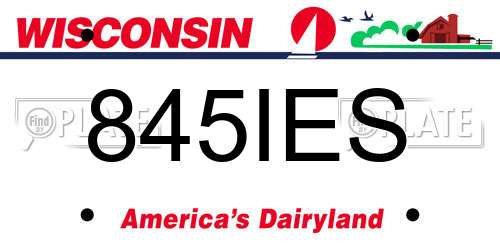 845IES Wisconsin License Plate