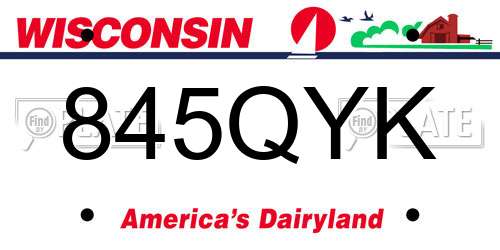 845QYK Wisconsin License Plate