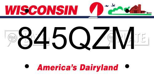 845QZM Wisconsin License Plate