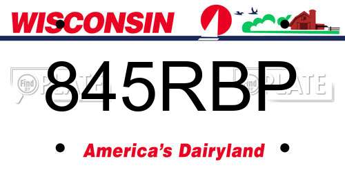 845RBP Wisconsin License Plate