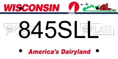 845SLL Wisconsin License Plate