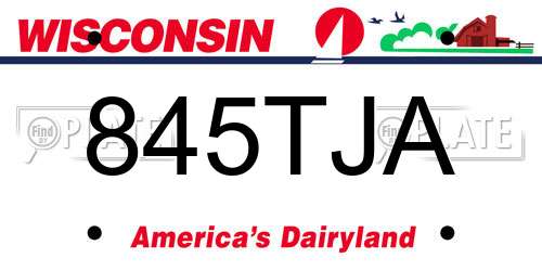 845TJA Wisconsin License Plate